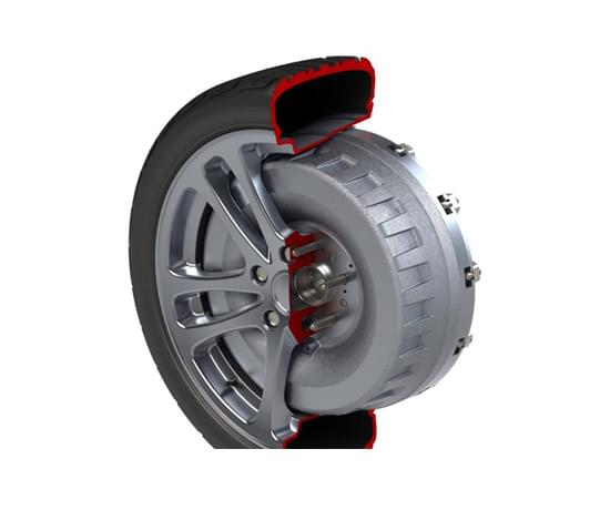 電動(dòng)汽車(chē)輪轂電機解剖展示臺